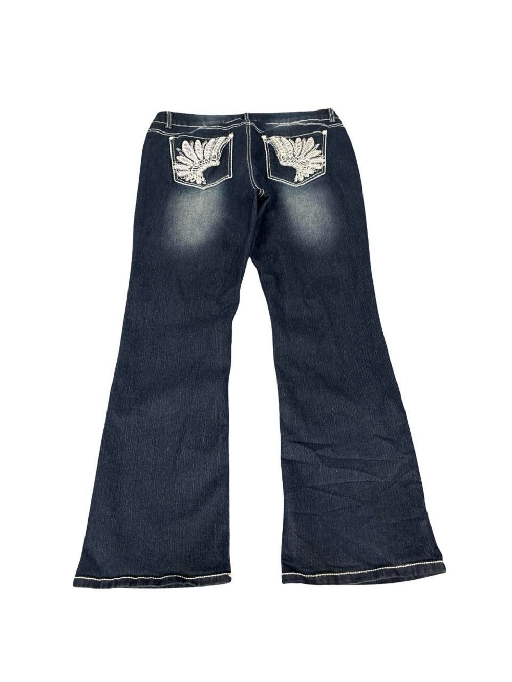 Faded glory Y2K bootcut flare jeans dark wash embellished pocket
Sz 16p